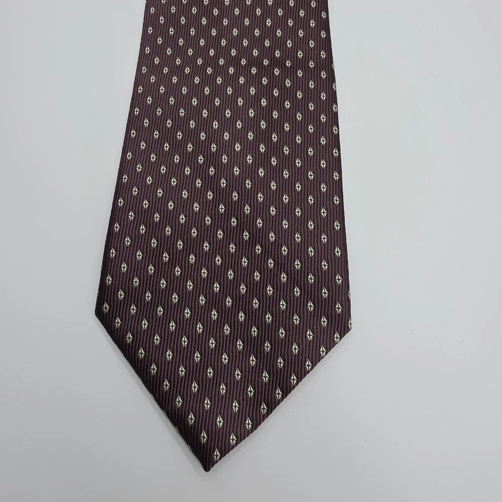 Vintage Valentina Tie 100% Silk Italy Burgundy Polka Dot Classic Necktie Retro